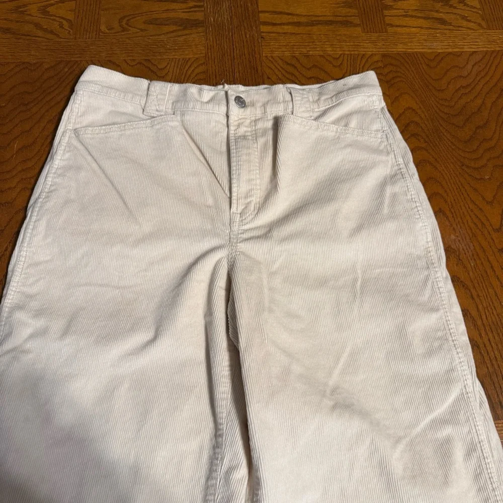 Madewell Emmett 2.0 Corduroy Wide Leg Pants in Cream Sz 30 Super Soft Minimalist